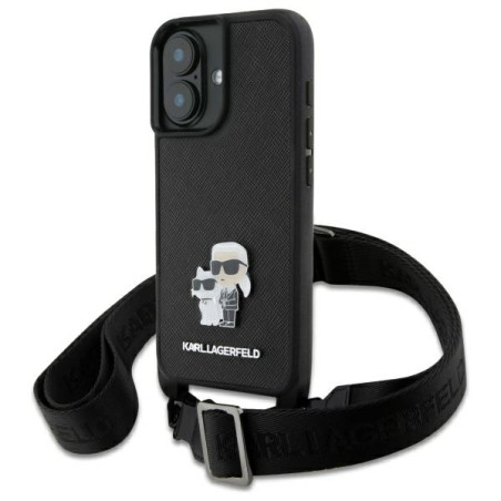 Kryt Karl Lagerfeld SAFFIANO iPhone 16 - černý