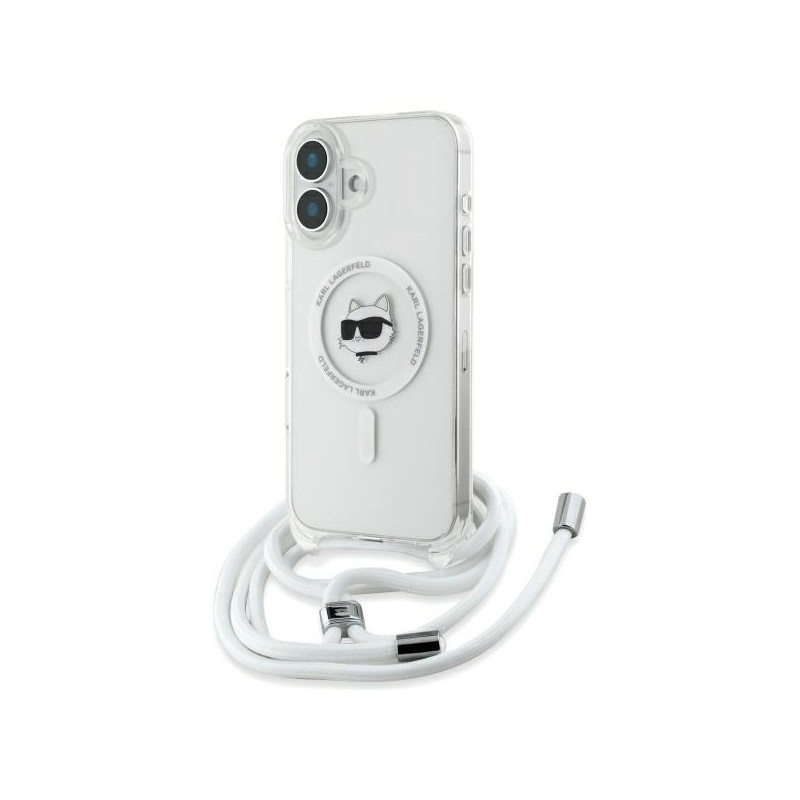 Kryt Karl Lagerfeld CHOUPETTE HEAD & CORD pro iPhone 16 - clear