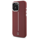 Kryt Mercedes Silicone White Stripe pro iPhone 16 Pro Max - červená