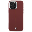 Kryt Mercedes Silicone White Stripe pro iPhone 16 Pro Max - červená