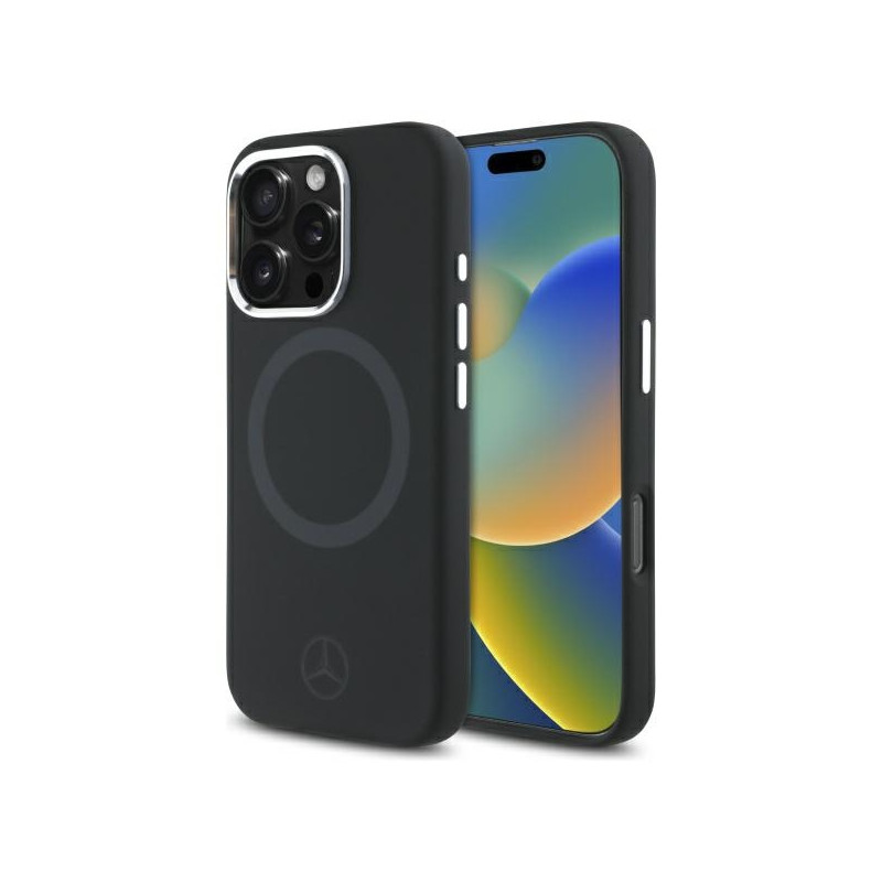 Kryt Mercedes SILICONE TONAL LOGO pro iPhone 16 Pro Max - černý