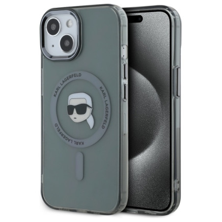 Kryt Karl Lagerfeld KLHMP15SHLSKIK pro iPhone 15 black/black