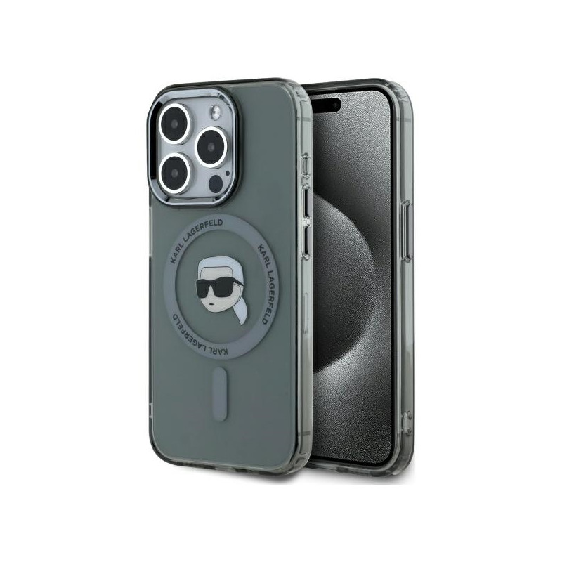 Kryt Karl Lagerfeld KLHMP15XHLSKIK pro iPhone 15 Pro Max - černá/černá