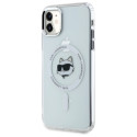 Kryt Karl Lagerfeld IML Metal Choupette pro iPhone 11 - bílý
