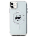 Kryt Karl Lagerfeld IML Metal Choupette pro iPhone 11 - bílý