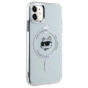 Kryt Karl Lagerfeld IML Metal Choupette pro iPhone 11 - bílý