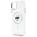 Kryt Karl Lagerfeld IML Metal Choupette pro iPhone 11 - bílý