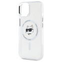Kryt Karl Lagerfeld IML Choupette pro iPhone 15 - white