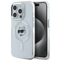 Kryt Karl Lagerfeld IML Metal Choupette iPhone 15 Pro Max - bílá