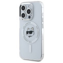 Kryt Karl Lagerfeld IML Metal Choupette iPhone 15 Pro Max - bílá