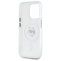 Kryt Karl Lagerfeld IML Metal Choupette iPhone 15 Pro Max - bílá