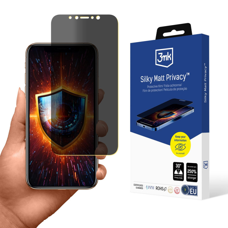 Ochranné sklo 3mk SILKY MATT PRIVACY pro iPhone XS - privacy (matné)