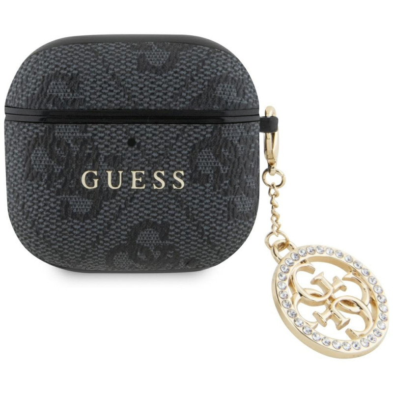 Pouzdro Guess 4G STRASS pro AirPods 4 - černá