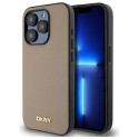 Kryt DKNY Grained Metal LOGO pro iPhone 15 Pro béžová