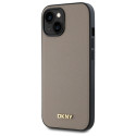 Kryt DKNY Grained Metal MagSafe pro iPhone 15 – béžový