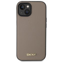 Kryt DKNY Grained Metal MagSafe pro iPhone 15 – béžový