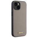 Kryt DKNY Grained Metal MagSafe pro iPhone 15 – béžový