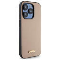 Kryt DKNY Grained Metal pro iPhone 15 Pro Max - béžový