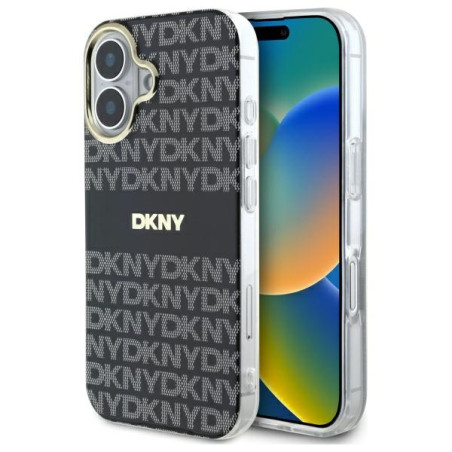 Kryt DKNY Repeat Texture Pattern pro iPhone 16 - černý