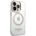 Kryt Guess Metal Outline MagSafe iPhone 15 Pro – zlatý