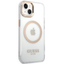 Kryt GUESS Metal Outline pro iPhone 15 Plus - zlatý