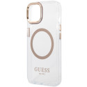 Kryt GUESS Metal Outline pro iPhone 15 Plus - zlatý