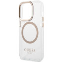 Kryt Guess METAL OUTLINE MagSafe iPhone 15 Pro Max – zlatý