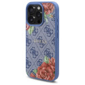 Kryt Guess 4G Flowers PRINT iPhone 16 Pro - modrý
