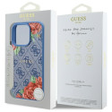 Kryt Guess 4G Flowers PRINT iPhone 16 Pro - modrý