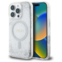 Kryt Guess Resin Gradient Glitter MagSafe iPhone 16 Pro - stříbrná