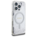 Kryt Guess Resin Gradient Glitter MagSafe iPhone 16 Pro - stříbrná