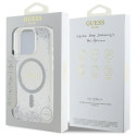 Kryt Guess Resin Gradient Glitter MagSafe iPhone 16 Pro - stříbrná