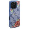 Kryt Guess 4G FLOWERS PRINT MagSafe pro iPhone 16 Pro Max - modrá