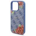Kryt Guess 4G FLOWERS PRINT MagSafe pro iPhone 16 Pro Max - modrá