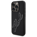 Kryt Karl Lagerfeld 3D Rubber Signature iPhone 15 Pro - černý