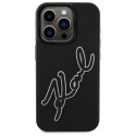 Kryt Karl Lagerfeld 3D Rubber Signature iPhone 15 Pro - černý