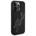Kryt Karl Lagerfeld 3D Rubber Signature iPhone 15 Pro - černý