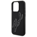 Kryt Karl Lagerfeld 3D Rubber Signature iPhone 15 Pro - černý