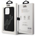 Kryt Karl Lagerfeld 3D Rubber Signature iPhone 15 Pro - černý