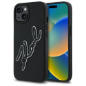 Kryt Karl Lagerfeld 3D Rubber Signature iPhone 15 – černý