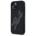 Kryt Karl Lagerfeld 3D Rubber Signature iPhone 15 – černý