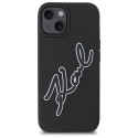 Kryt Karl Lagerfeld 3D Rubber Signature iPhone 15 – černý