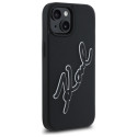 Kryt Karl Lagerfeld 3D Rubber Signature iPhone 15 – černý