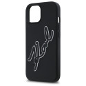 Kryt Karl Lagerfeld 3D Rubber Signature iPhone 15 – černý