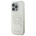 Kryt Karl Lagerfeld IML Rhinestones iPhone 16 Pro - průhledné