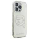 Kryt Karl Lagerfeld IML Rhinestones iPhone 16 Pro - průhledné