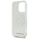 Kryt Karl Lagerfeld IML Rhinestones iPhone 16 Pro - průhledné