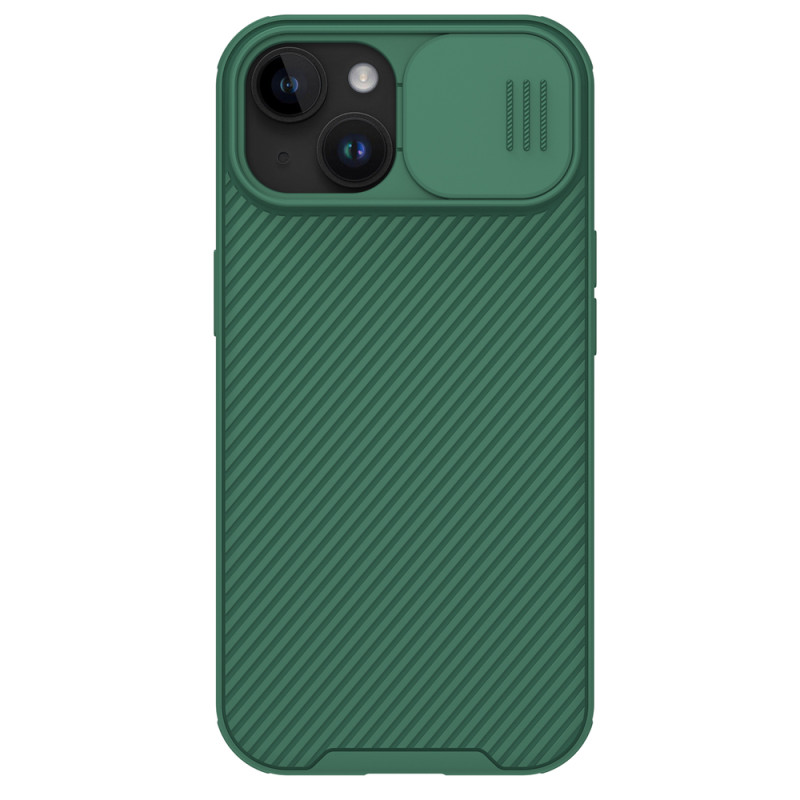 NILLKIN CamShield Pro Magnetic Ultra odolný MagSafe kryt s krytkou kamery pro iPhone 15, zelený