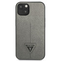 Kryt Guess SAFFIANO TRIANGLE LOGO pro iPhone 13/14/15 6.1" - stříbrn