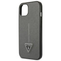 Kryt Guess SAFFIANO TRIANGLE LOGO pro iPhone 13/14/15 6.1" - stříbrn